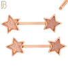 NP04 - 316L Surgical Steel Screw Sandpaper Star Nipple Ring Piercing image 3