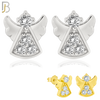 925-ES233 – .925 Sterling Silver Angel Design Earring Stud with Zircon image 0