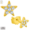 925-ES419 - Push Back - 925 Sterling Silver 5mm Star with Multi CZ Stud Earrings image 1