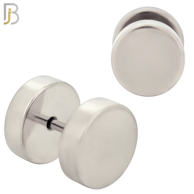 FP28S - Surgical Steel Plain Fake Plug (PACK OF 3 Pairs) image 4