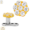 14-G23-DM08 - 14k Titanium Anchor with 14k Gold Top Round Flower Dermal - Internally Threaded image 0