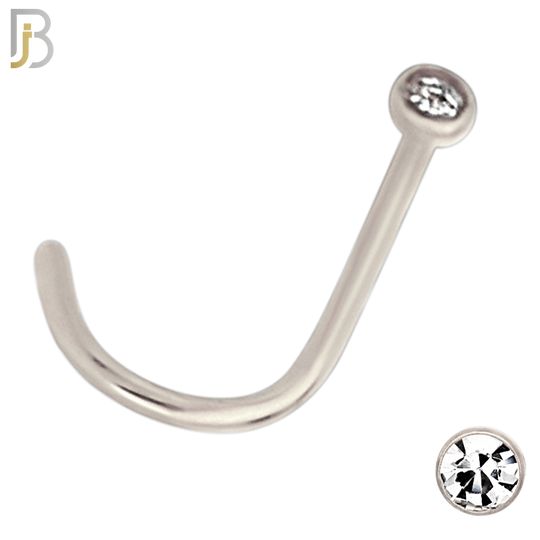 NR36CS - 316L Surgical Steel Nose Screw Bezel Setting Round Clear Zircon (PACK OF 6) image 2