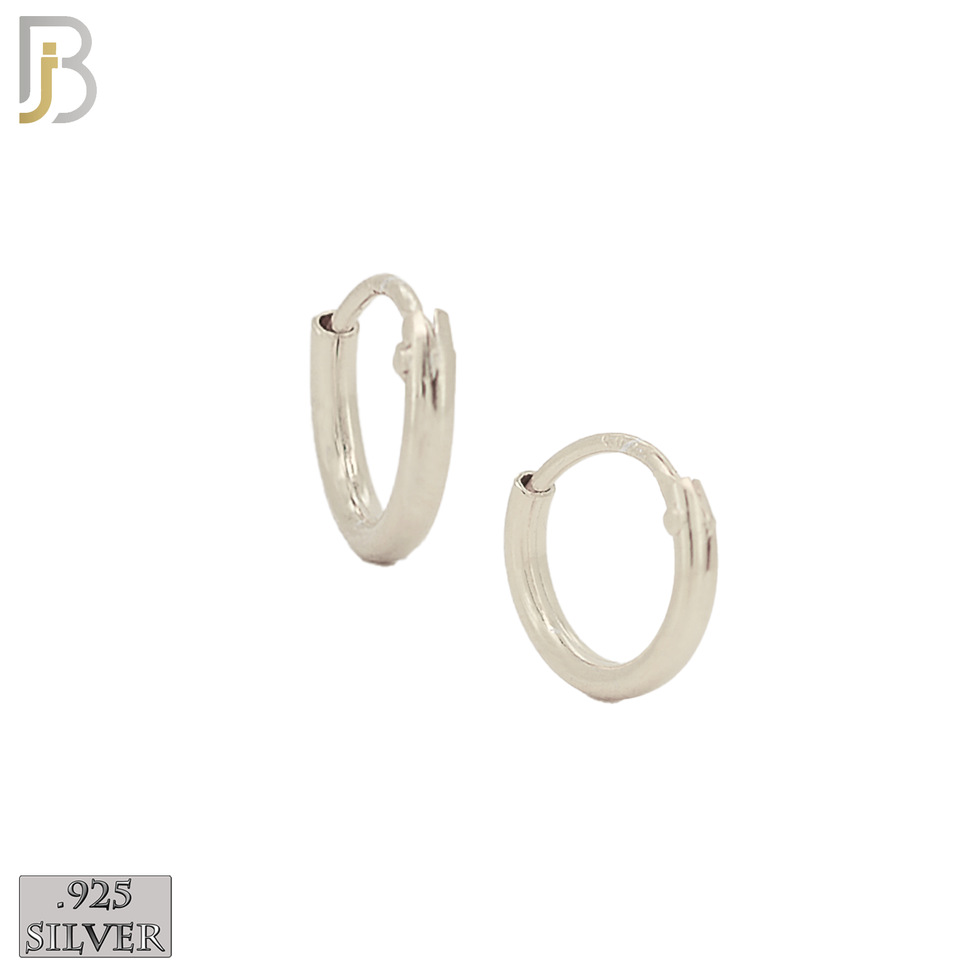 925-ES310S - .925 Sterling Silver Plain Hoop Earrings image 1