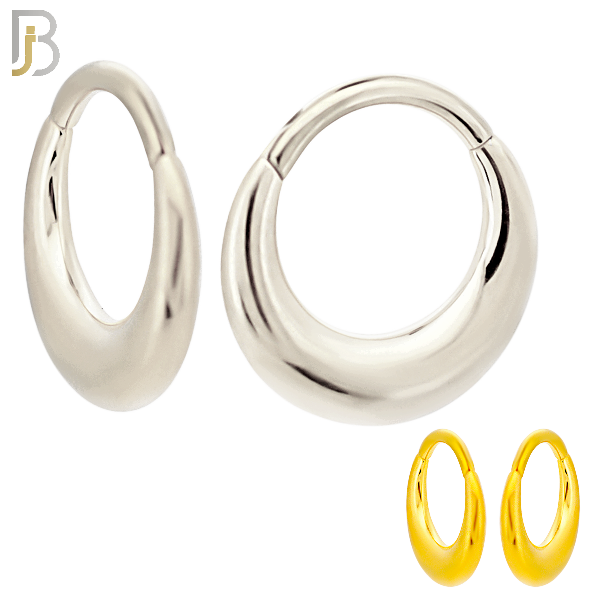 G23-ES489 - G23 Titanium Slim Tapered Hinged Hoop Earrings image 0