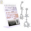 PK-N011 - 316L Surgical Steel Four Different Designs Dangle Belly Rings - Pack of 16 Pieces image 0