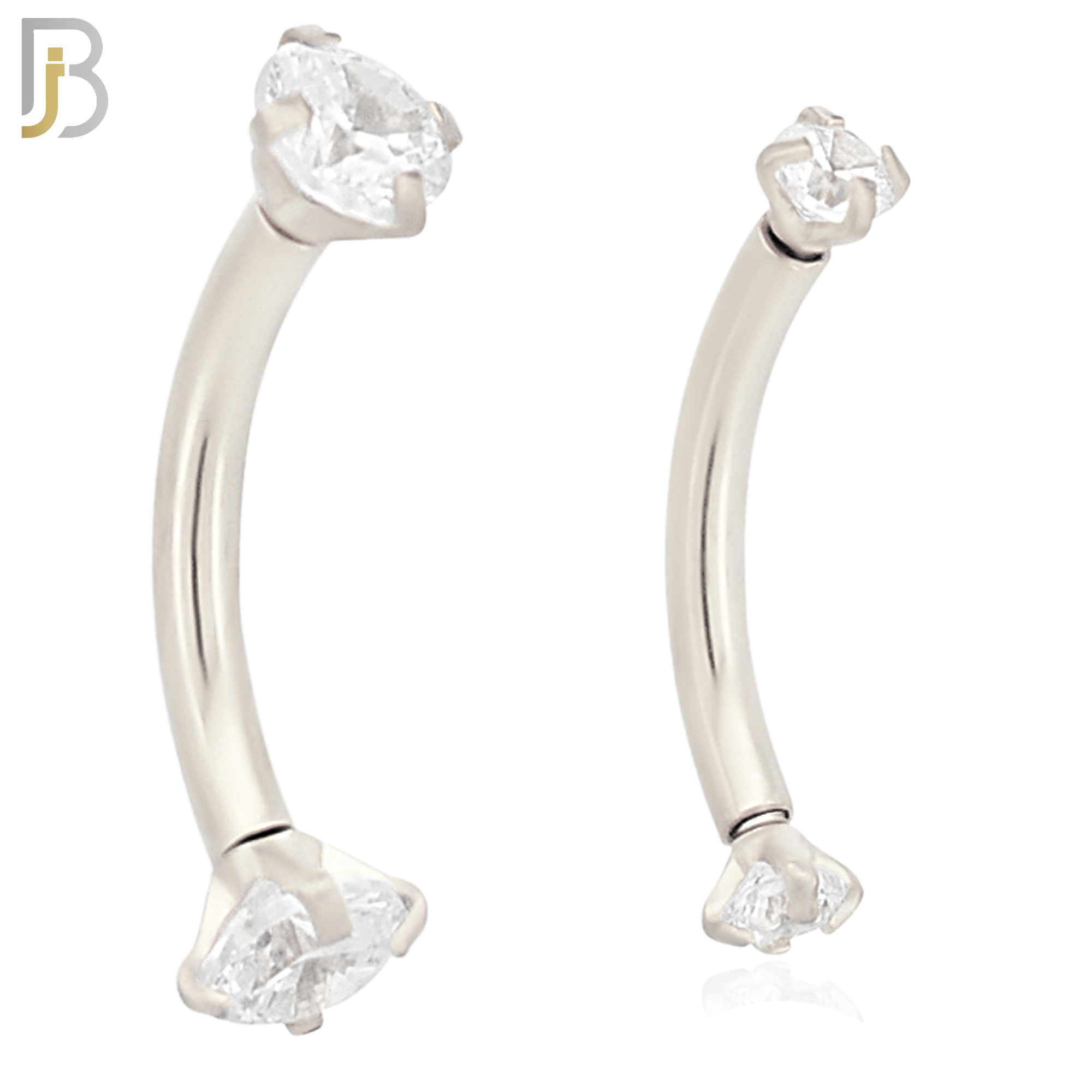 EC04SC - 316L Surgical Steel Curved Prong Setting Zircon Internally Threaded (PACK OF 6) image 0