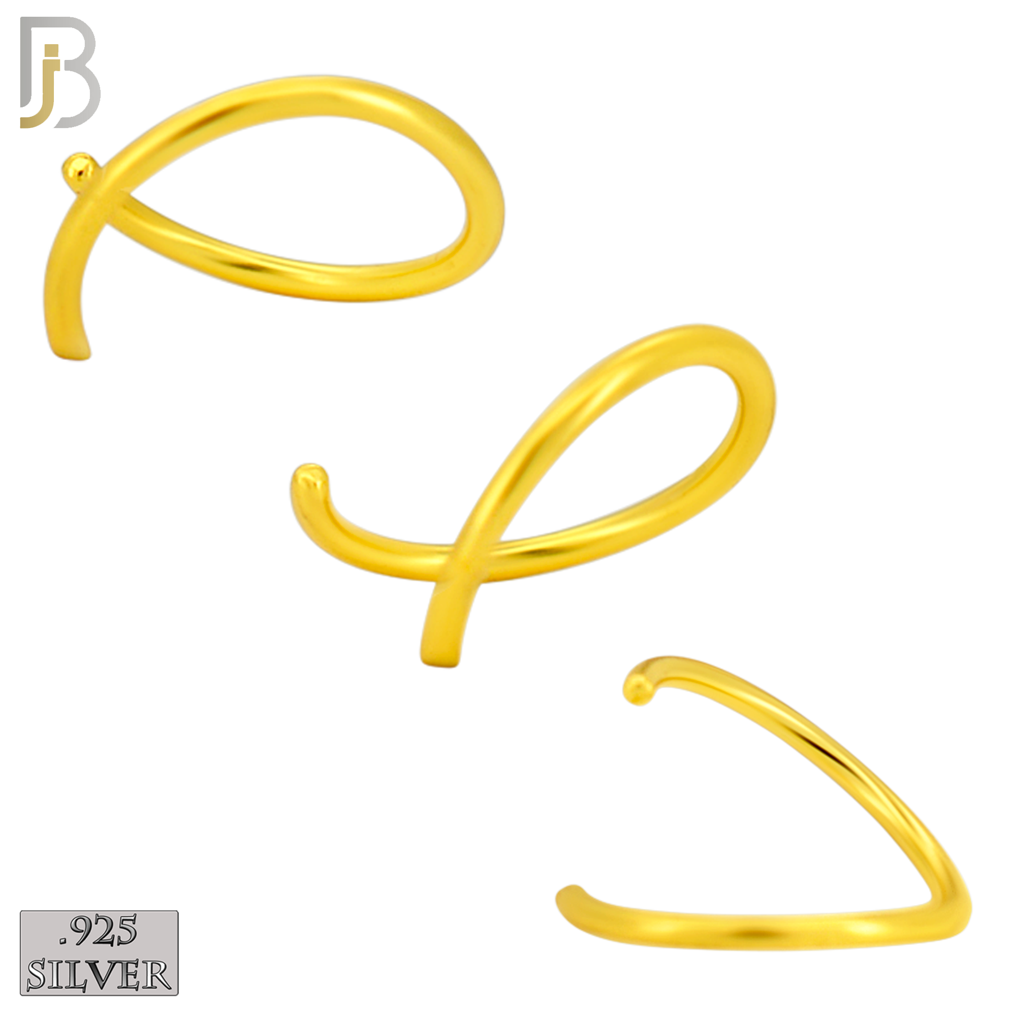 925-CT02 - 925 Sterling Silver Gold Plated 20g Seamless Continuous Ring Hoop Piercing (Pack of 6) image 3