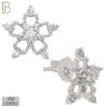 925-ES26 - .925 Sterling Silver Star with Zircon Earrings Stud image 1
