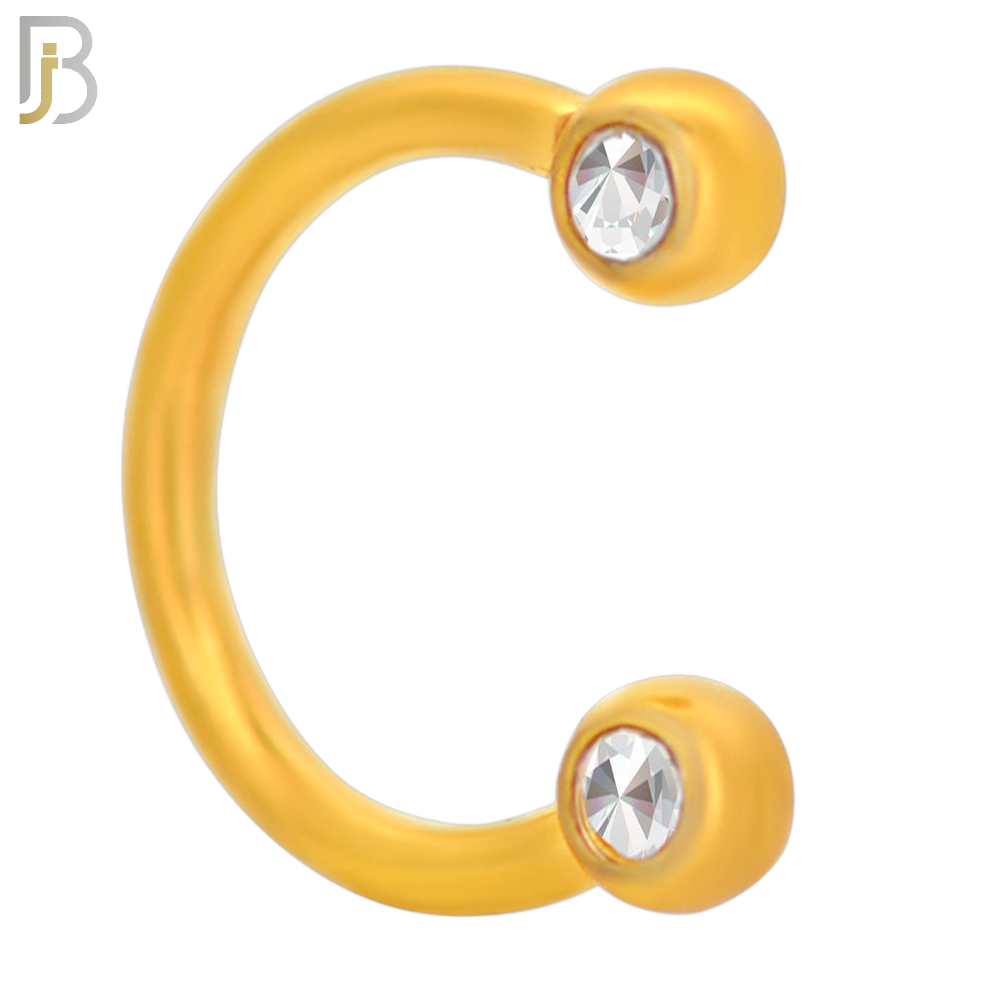 HS08 - 316L Surgical Steel 16g Horseshoe with Double Front Facing Gem Screw Ball External Threaded (Pack of 6) image 3