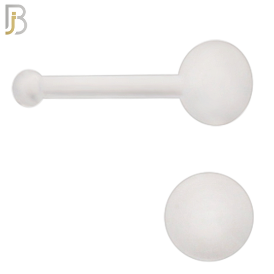 PK-NR09-2 - "Bioflex"120 Pcs, Clear Acrylic Flexible Nose Bone Retainer, 20g Thick 2mm Disk Shaped Top image 3