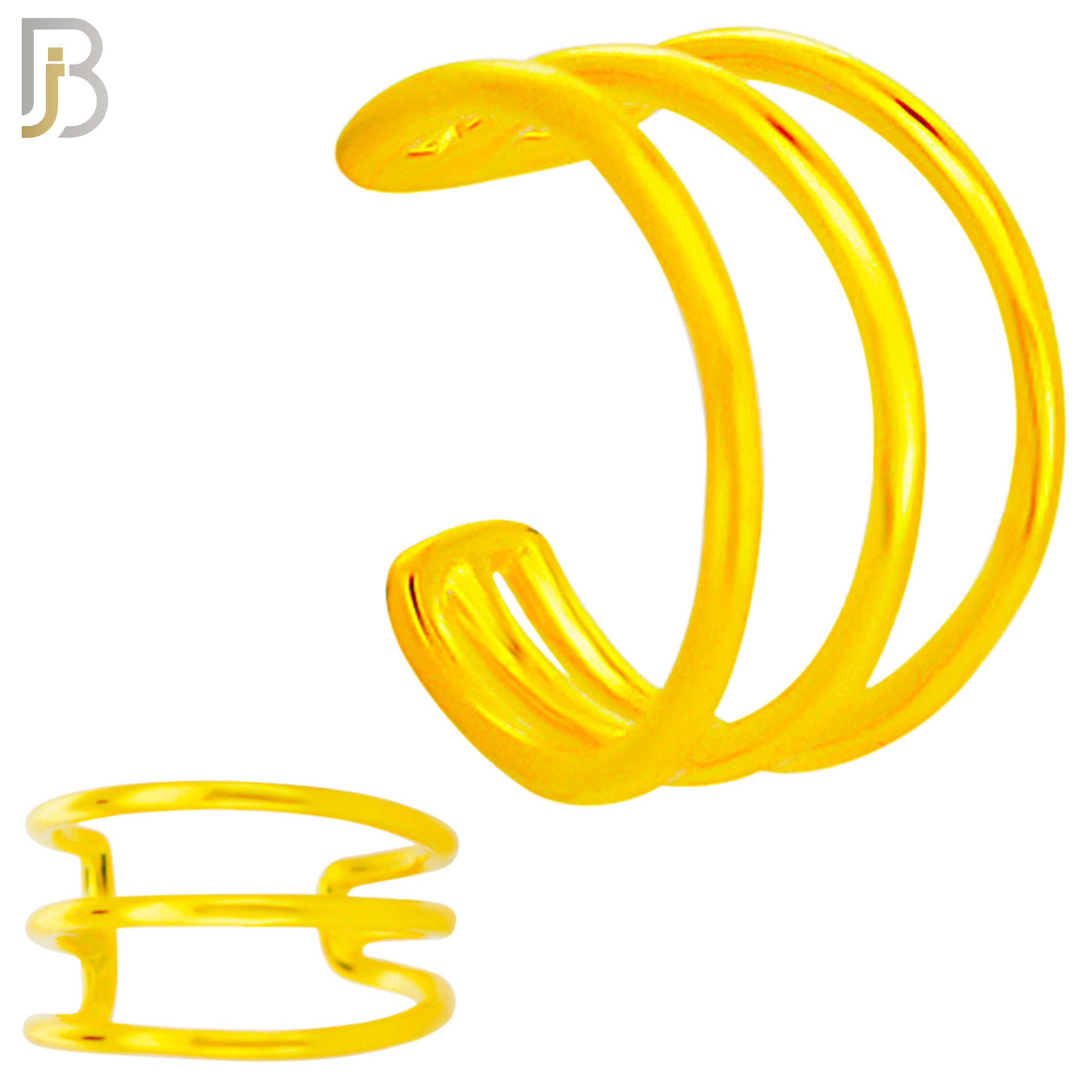 FES001 - Triple Plain Hoop Ear Cuff in Brass (Sold Per Piece) image 2