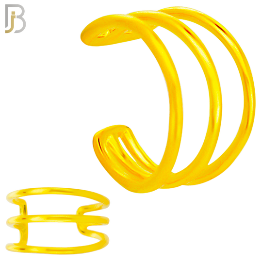 FES001 - Triple Plain Hoop Ear Cuff in Brass (Sold Per Piece) image 2