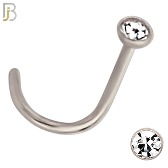 NR36CS - 316L Surgical Steel Nose Screw Bezel Setting Round Clear Zircon (PACK OF 6) image 3
