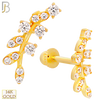 14-TB37 - 14k Yellow Gold Vine Tragus Barbell with Baby Screw Backing image