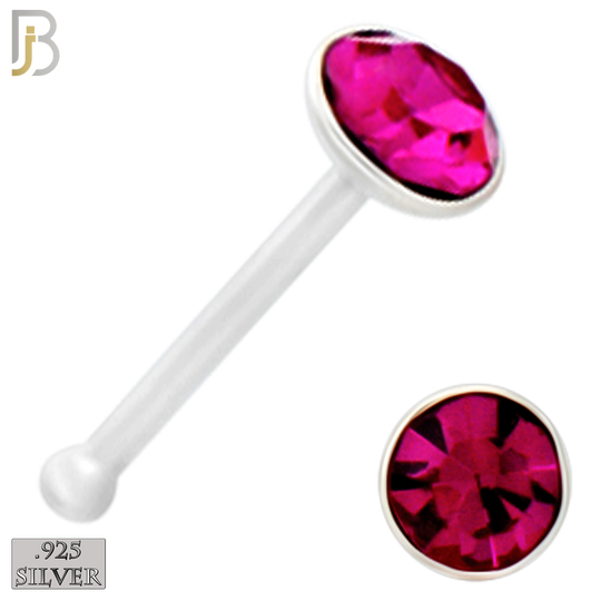 925-PK-NR04S-1A - 2.5mm Assorted CZ 22g Thickness 925 Sterling Silver Nose Bones Press Fit, Packages Pack of 120 image 5