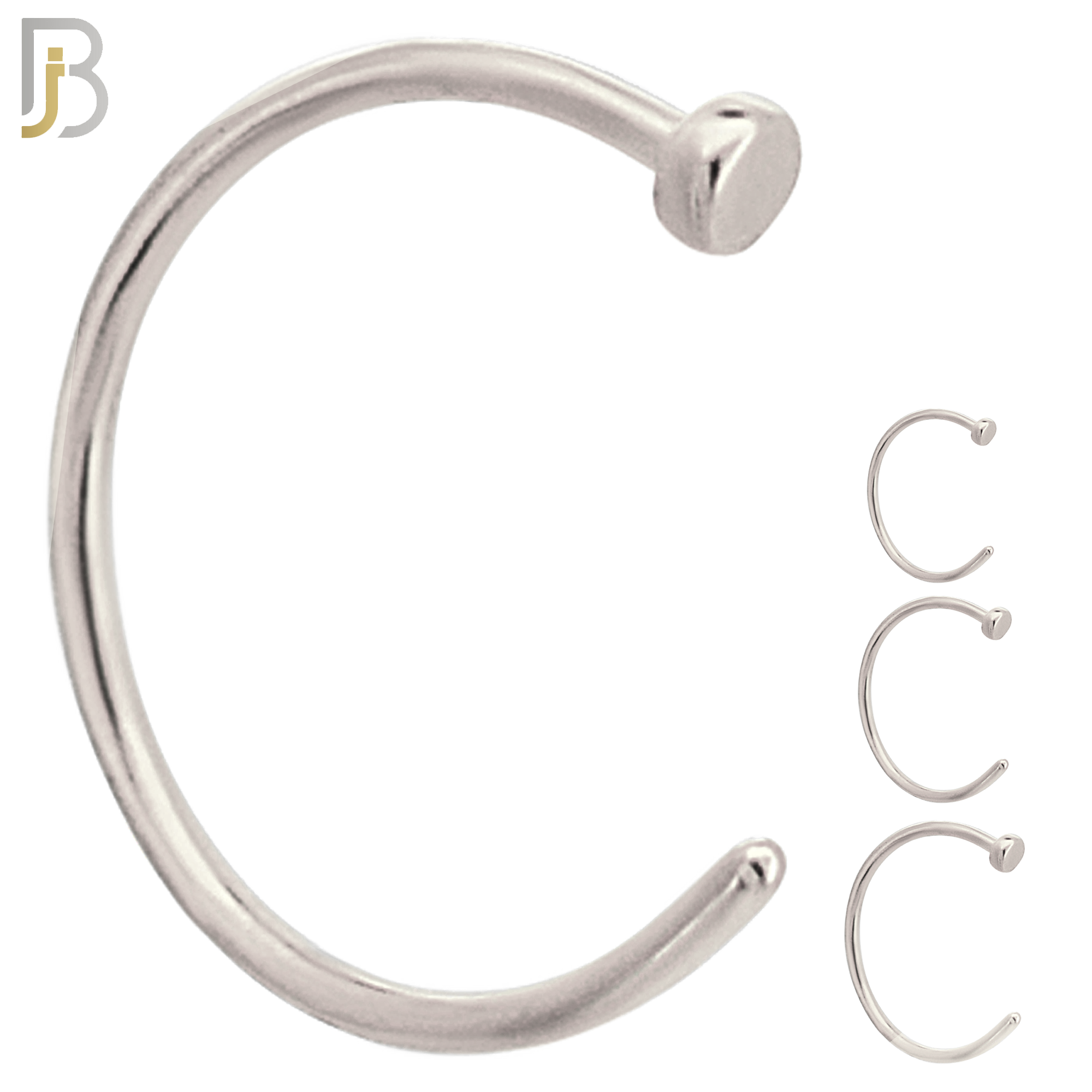 CT09S - 20g Thickness 316L Surgical Steel Hoops Piercing Half Moon Design (PACK OF 6) image 0