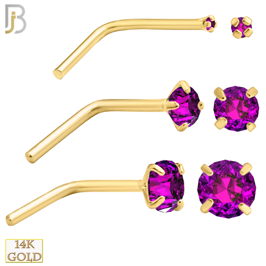 14-NR10YAR-20 - 20g-14k Yellow Gold L-Shaped with African Ruby in Prong Setting image 0