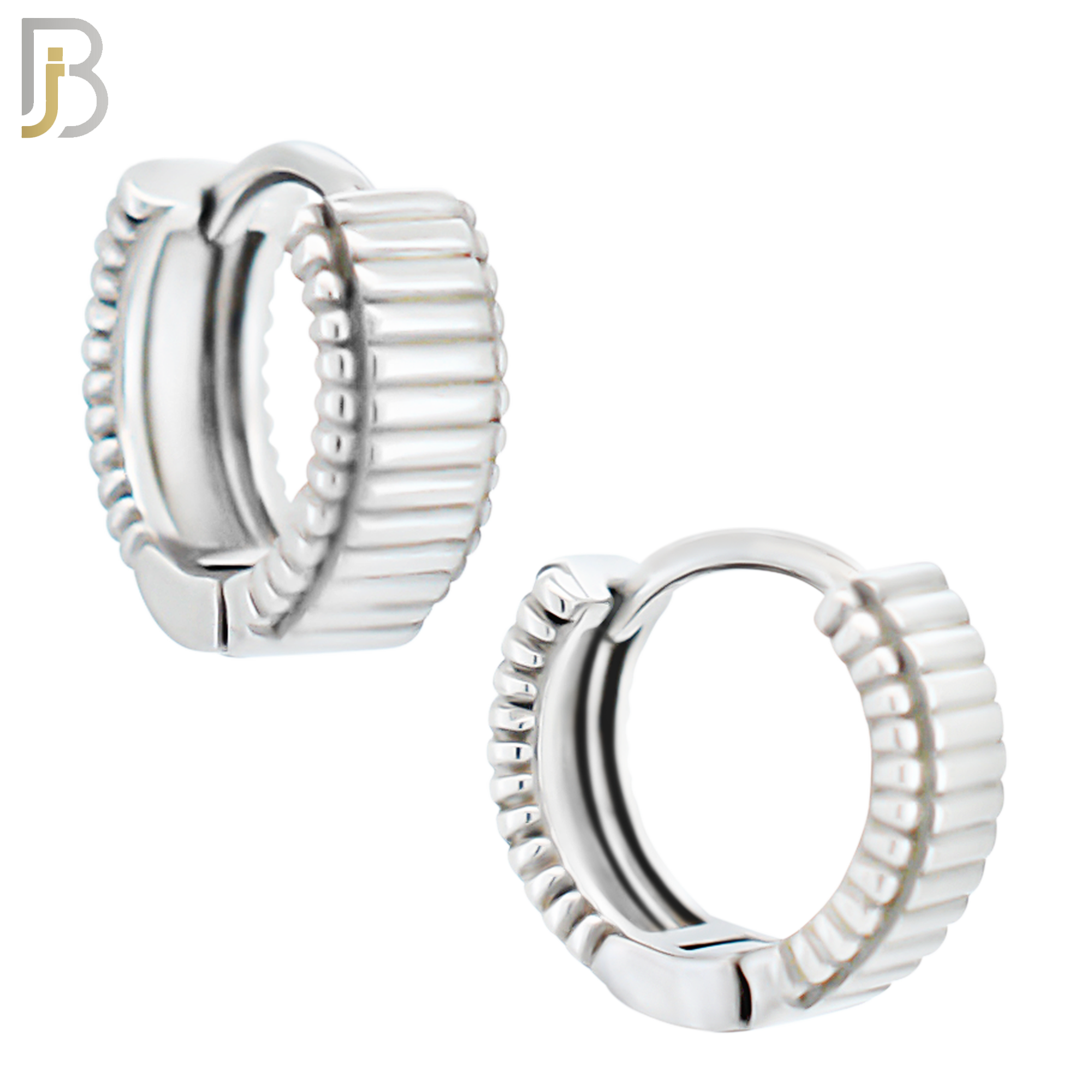 ES122 - Stainless Steel Vintage Tribal Huggies Hoops Earrings image 0