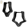 ES300 - 316L Stainless Steel Huggies Plain Hollow Star Design with Sleek Rounded Tips image 2