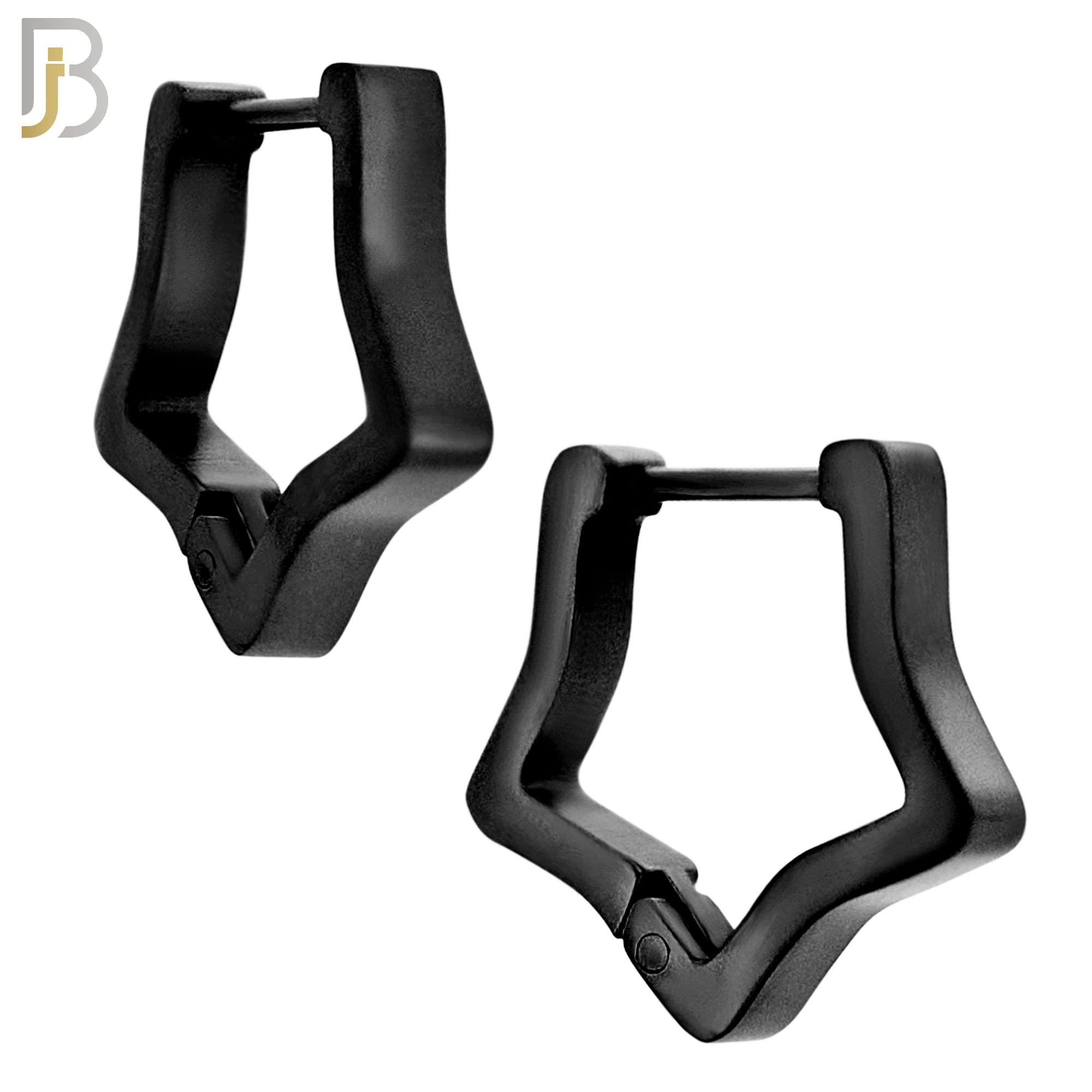 ES300 - 316L Stainless Steel Huggies Plain Hollow Star Design with Sleek Rounded Tips image 2