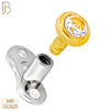 14-G23-DM03 - 14k Titanium Anchor with 14k Gold Top Bezel Set Clear Cubic Zirconia Dermal - Internally Threaded image 3