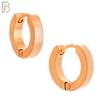 ES85R - 316L Stainless Steel Rose Gold Plated Plain Design Huggies Clip On image 3