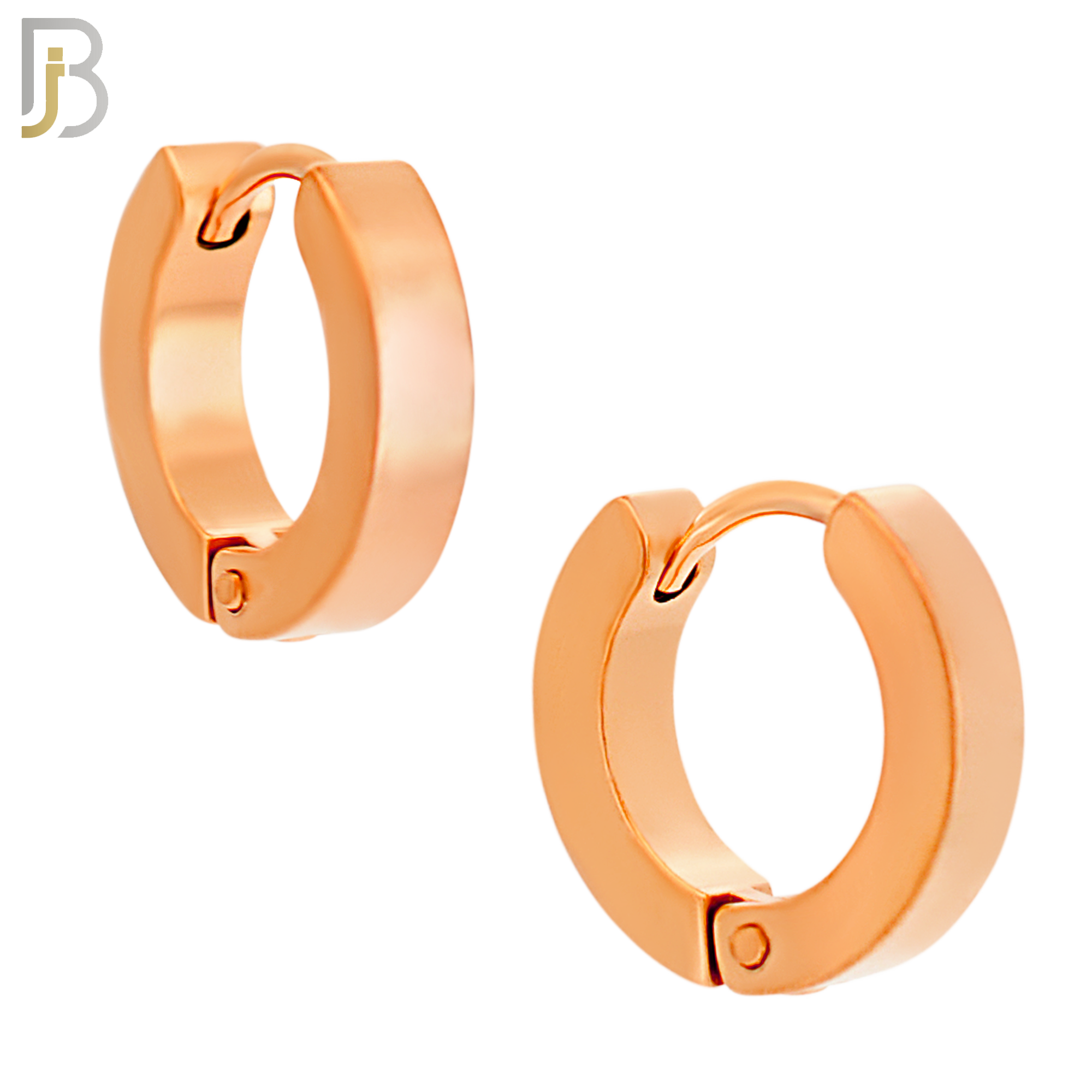 ES85R - 316L Stainless Steel Rose Gold Plated Plain Design Huggies Clip On image 3