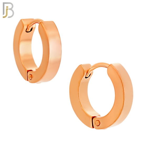 ES85R - 316L Stainless Steel Rose Gold Plated Plain Design Huggies Clip On image 3