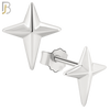 925-ES264 - .925 Sterling Silver Pointed Cross Design Earrings Stud image 1