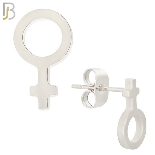 ES08 - 316L Stainless Steel Female Symbol Gender Design Earring Stud image 2