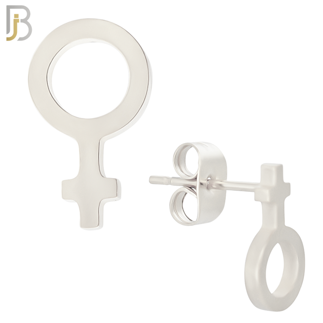 ES08 - 316L Stainless Steel Female Symbol Gender Design Earring Stud image 2