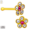 925-PK-NR08BY - 120 pcs, 18k Gold Plated Sterling Silver Nose Bones, 22g Thickness,  Assorted Shapes Tops Packages image 3