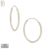 925-ES310S - .925 Sterling Silver Plain Hoop Earrings image 0