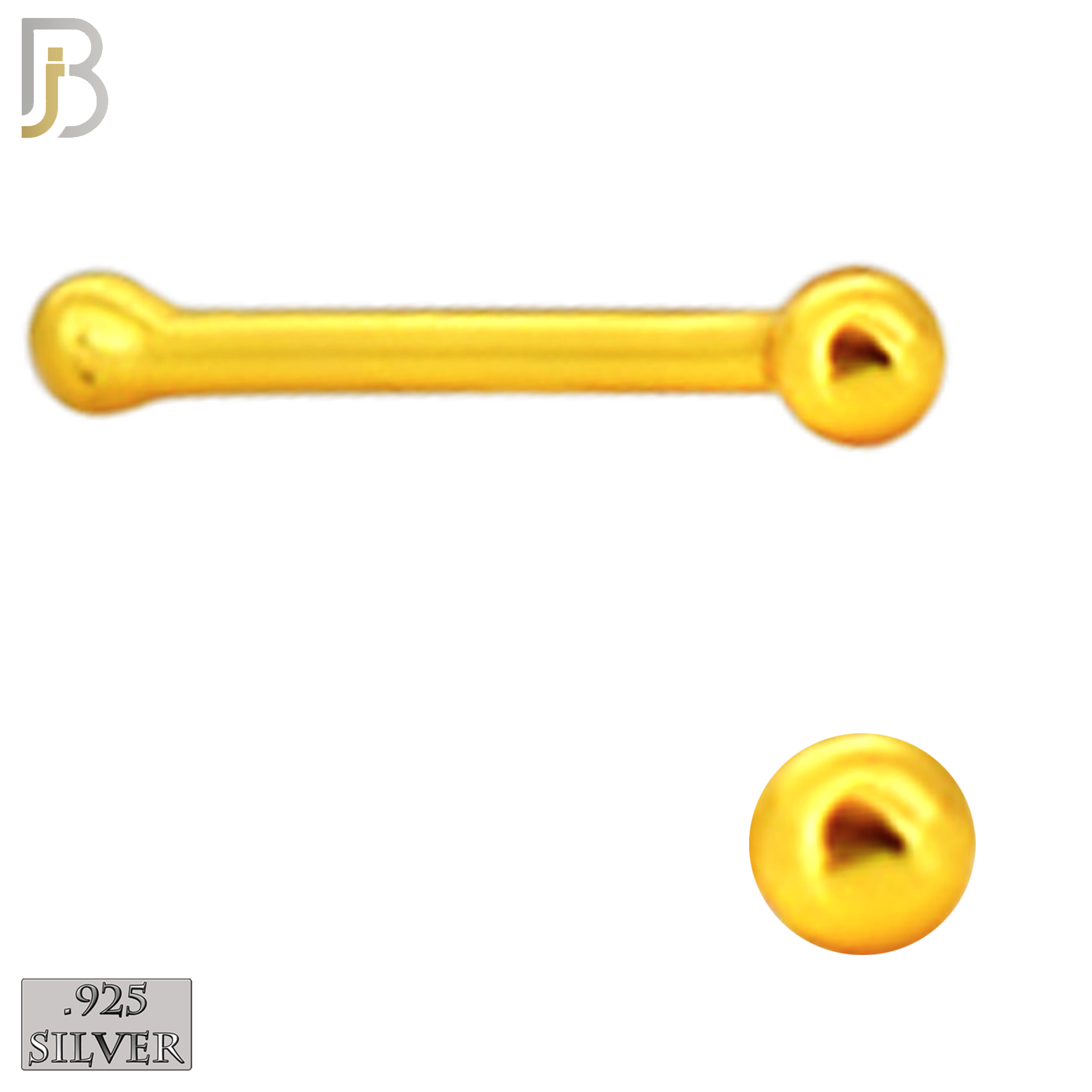 925-PK-NR07YS - 120 Pcs, 925 Sterling Silver Nose Bones, 22g Thickness, Include Plain Ball Silver 1.25mm (30pcs) 1.5mm (30pcs) 18k Gold Plating 1.25mm (30pcs) 1.5mm (30pcs) Packages image 5