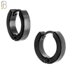 ES85K - 316L Stainless Steel Black Plated Plain Design Huggies Clip On image 3
