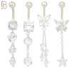 PK-N001 - 316L Surgical Steel Different Designs Dangle Belly Rings - Pack of 16 image 1