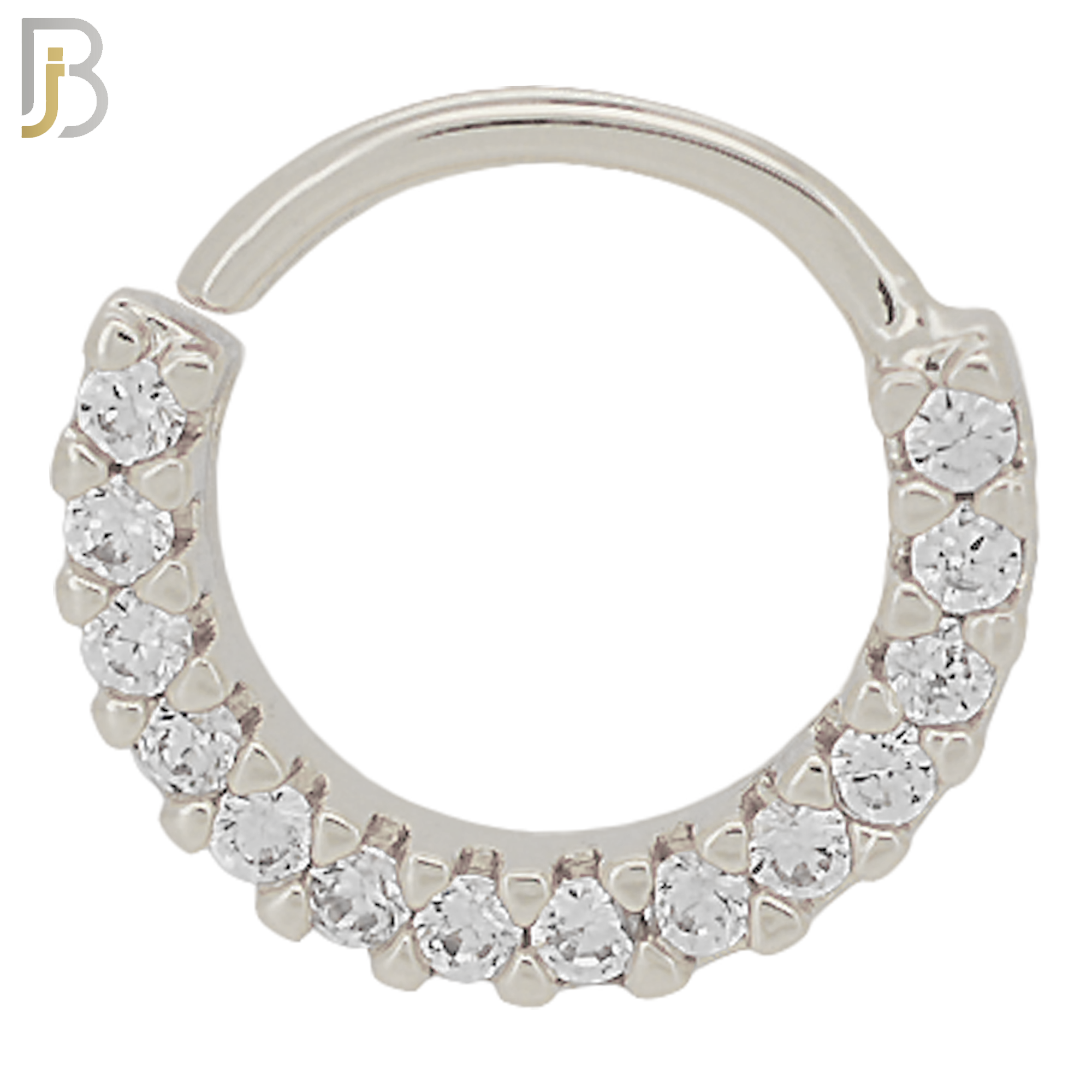 TH05 - 316L Stainless Steel Tragus Hoop Piercing with CZ Gems image 0