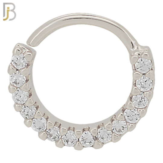 TH05 - 316L Stainless Steel Tragus Hoop Piercing with CZ Gems image 0
