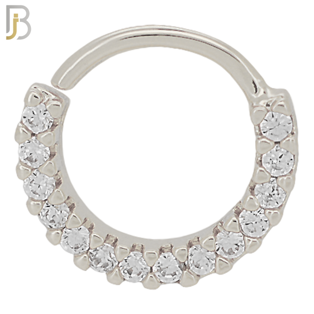 TH05 - 316L Stainless Steel Tragus Hoop Piercing with CZ Gems image 0