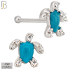 925-NR122B - 925 Silver Nose Bone Turtle Shape with Enamel  - Pack of 6 image 3
