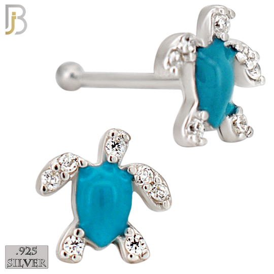 925-NR122B - 925 Silver Nose Bone Turtle Shape with Enamel  - Pack of 6 image 3
