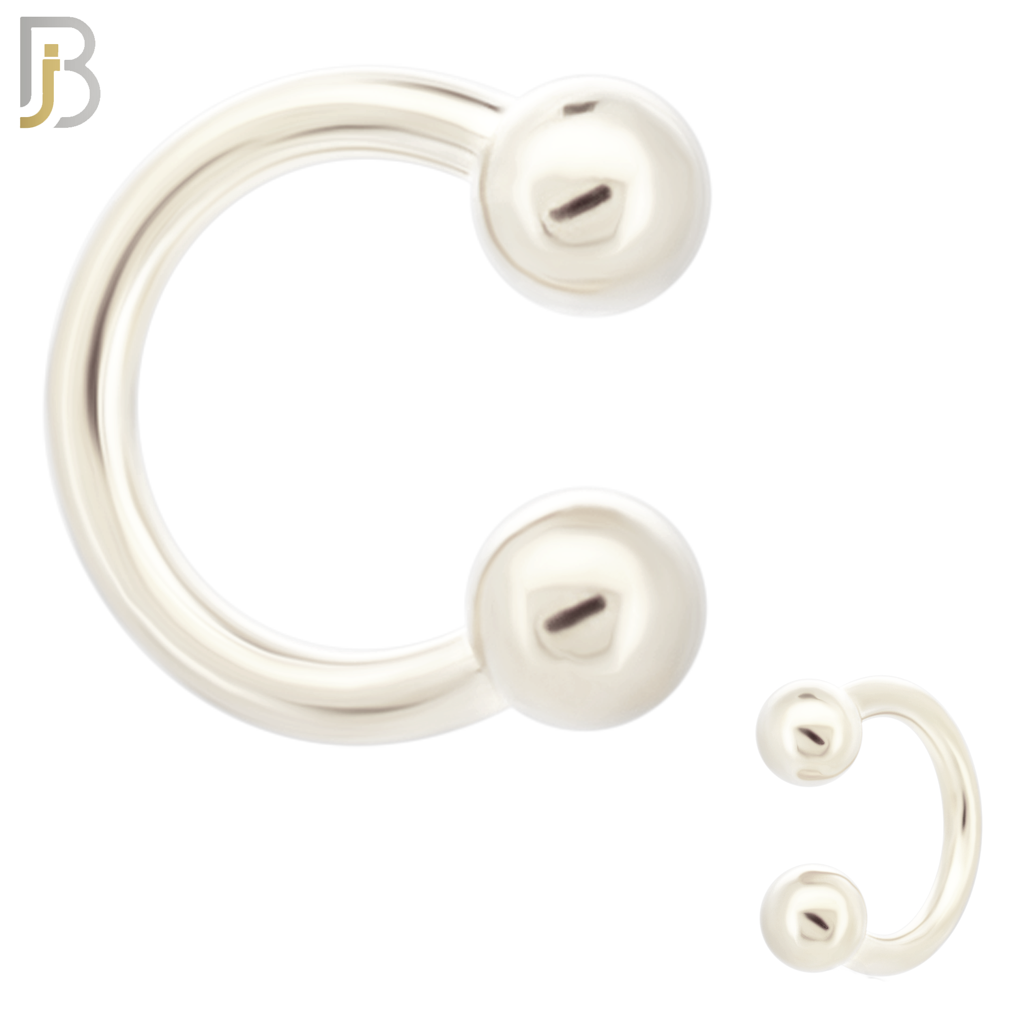 HS01S - 316L Surgical Steel Horseshoe Plain  Screw Ball External Threaded (PACK OF 6) image