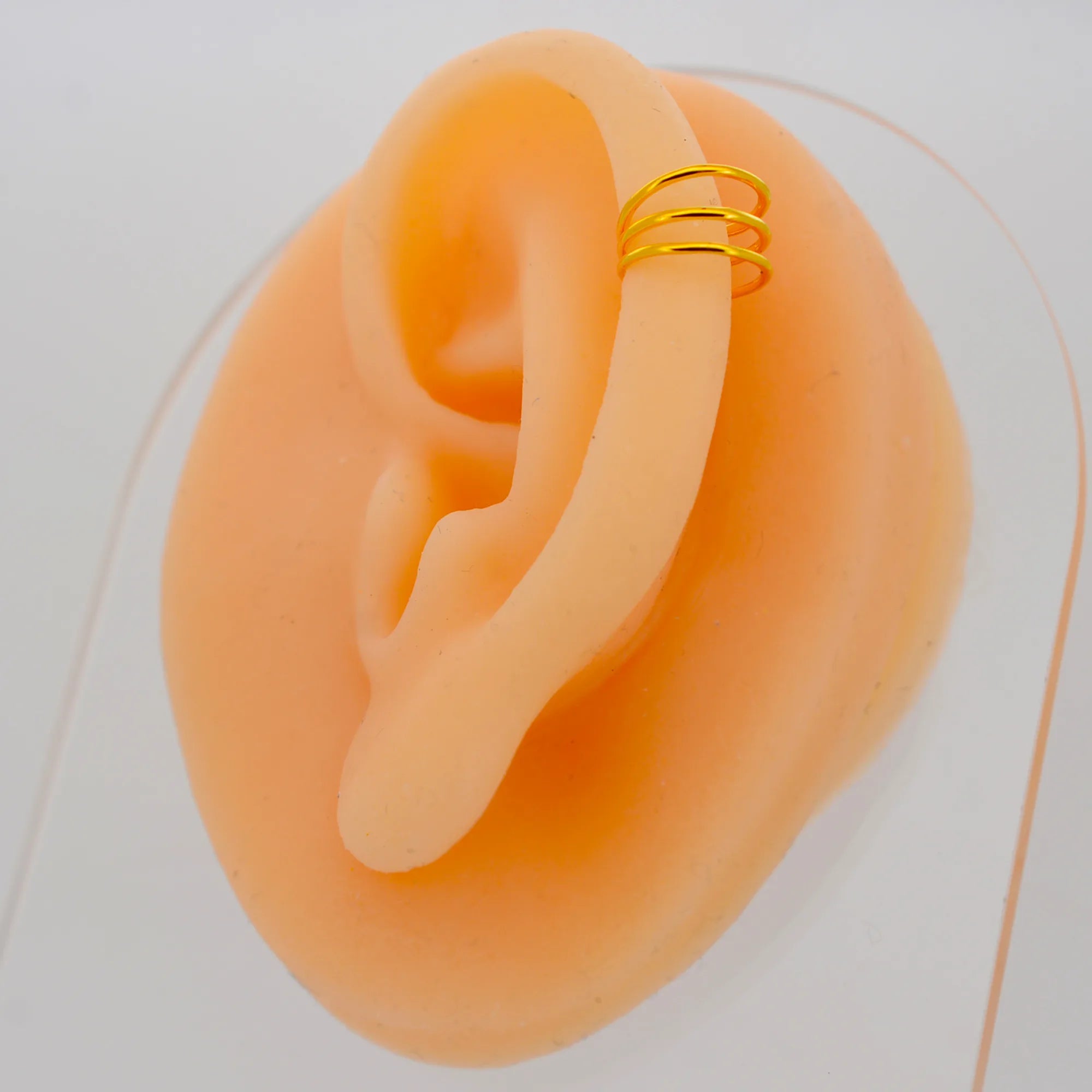 FES001 - Triple Plain Hoop Ear Cuff in Brass (Sold Per Piece) image 3