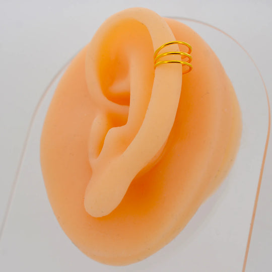 FES001 - Triple Plain Hoop Ear Cuff in Brass (Sold Per Piece) image 3