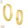 14-ES64 - 14k Solid Gold Plain Flat Hoop Earrings image 0