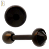TB118KK -  Black Plated Black Color CZ 316L Stainless Steel Bezel Tragus/Cartilage Barbell (PACK OF 6) image 2