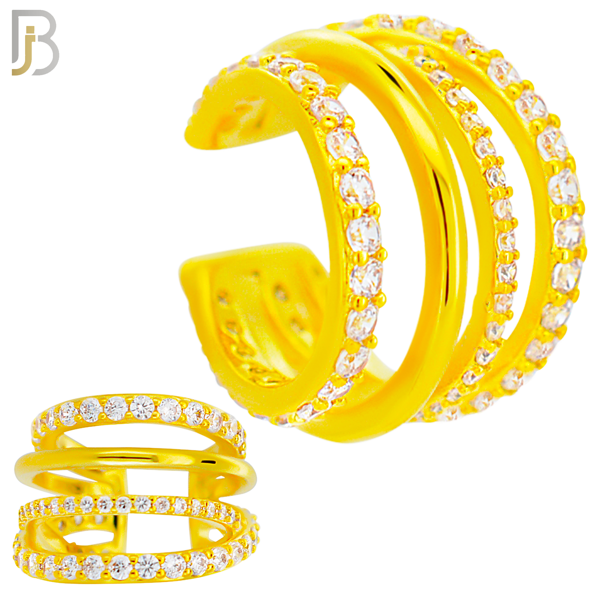 FES006 - Three Hoop Ear Cuff in Brass (Sold Per Piece) image 2