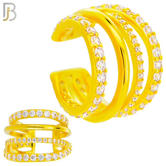 FES006 - Three Hoop Ear Cuff in Brass (Sold Per Piece) image 2