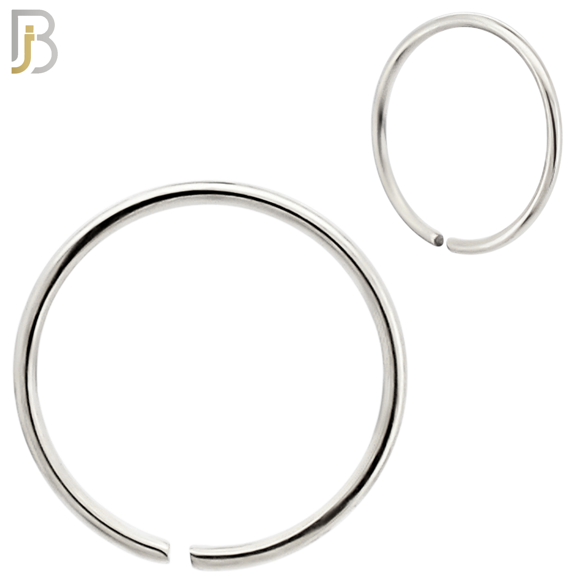 CT02S -  316L Surgical Steel Hoops Seamless Continuous Ring Twist to Open (PACK OF 6) image 1