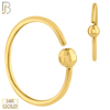 14-CT01 - 20g Thickness - 14k Solid Gold Fixed Disco Ball Bead Hoops Piercing Twist to Open image